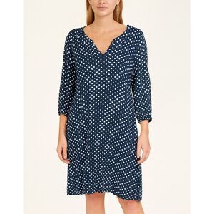 Boden French Navy Polka Dot Button Front Knee Length Dress Size 8